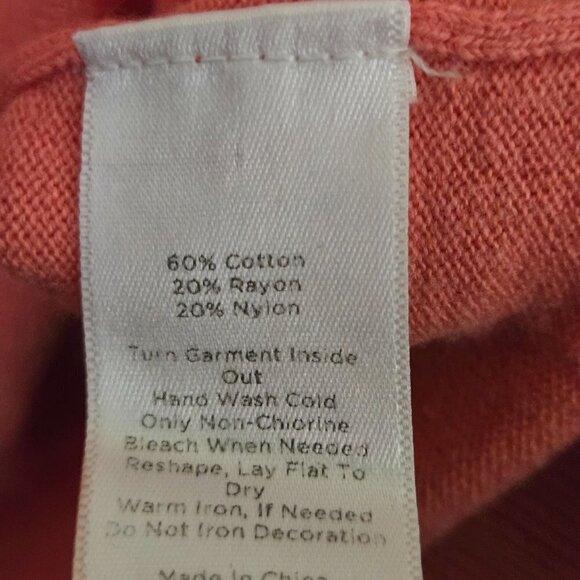 Talbots Pink Intarsia Knit Beaded Turtle Novelty Sweater Size Mp - Picture 6 of 6